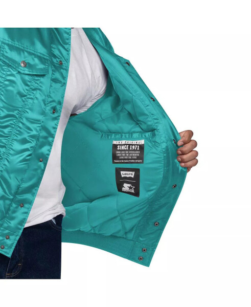 Levi's x Starter Men's Aqua Miami Dolphins Silver Tab Trucker Full-Snap Jacket Aqua - 4