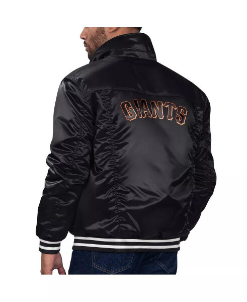 Levi's x Starter Men's Black San Francisco Giants Silver Tab Satin Full-Snap Trucker Jacket Black - 2