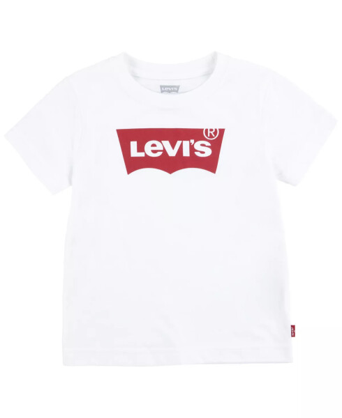 Levis® Bolalar uchun yarasalar shaklidagi logotipi bilan bosilgan paxta futbolkasi Oq - 3