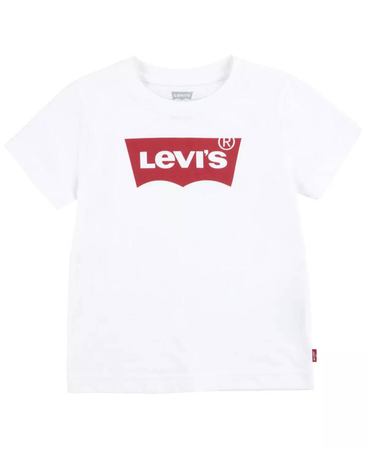 Levis® Bolalar uchun yarasalar shaklidagi logotipi bilan bosilgan paxta futbolkasi Oq - 3