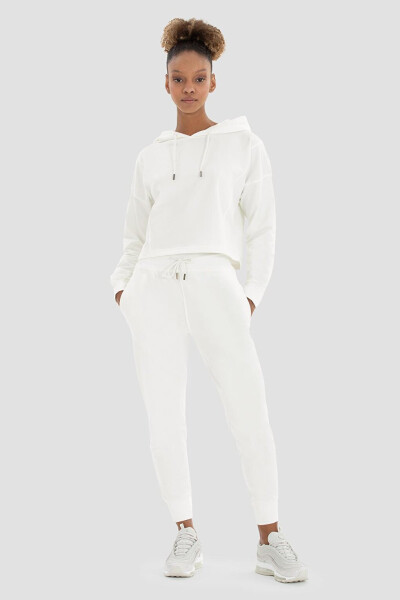 Lexa Carrot Cut Cream Jogger Sweatpants - 1