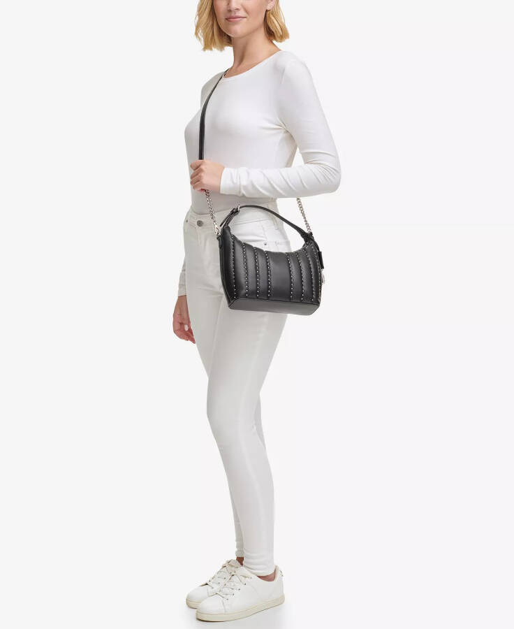 Lexington Park Top Zip Hobo Crossbody Black/silver - 6