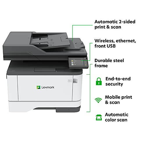 Lexmark MX431adw Lazer Monoxromli Ko‘p Funktsiyali Printer, Sensorli Ekran, Nusxa Ko‘chiruvchi Skaner Printer, Avtomatik Ikki Tomonlama Skans, Simsiz, Analog Faks (29S0500) - 2