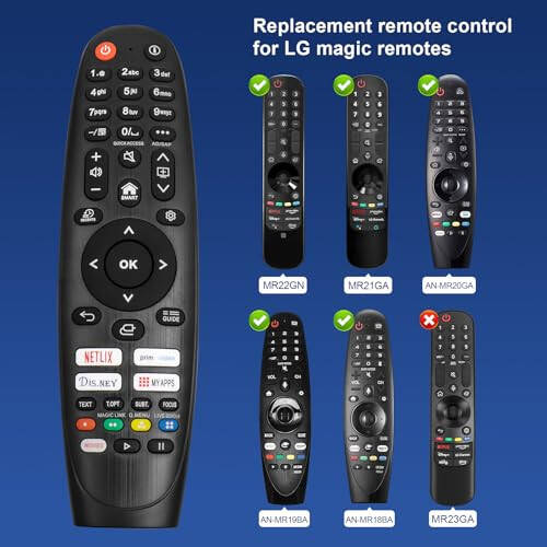 LG Magic Remote MR18BA MR19BA MR20GA MR21GA MR22GN uchun yangi universal masofadan boshqarish pulti almashinuvi, LG Smart TV'lar LCD/LED/OLED/QNED/NanoCell/UHD uchun - 3