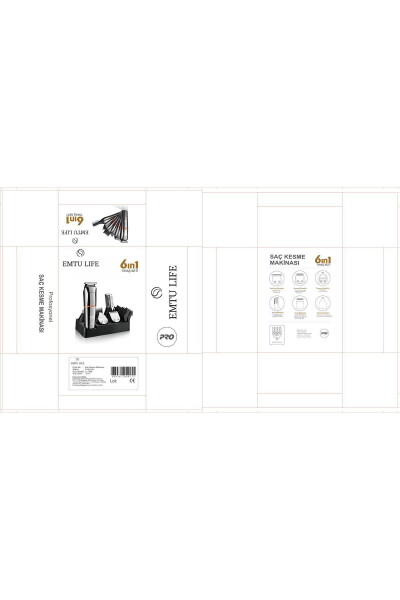 LI-1386 Men's Grooming Kit, Hair Beard and Full Body Care Set 6 in 1 - 10W - 22