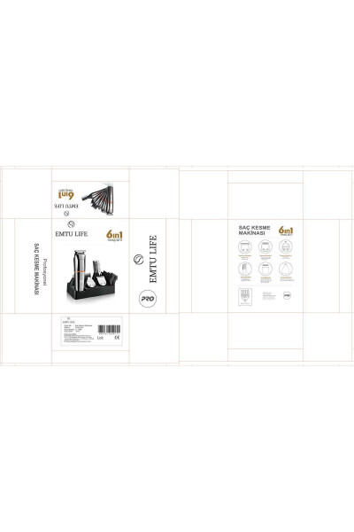 LI-1386 Men's Grooming Kit, Hair Beard and Full Body Care Set 6 in 1 - 10W - 8