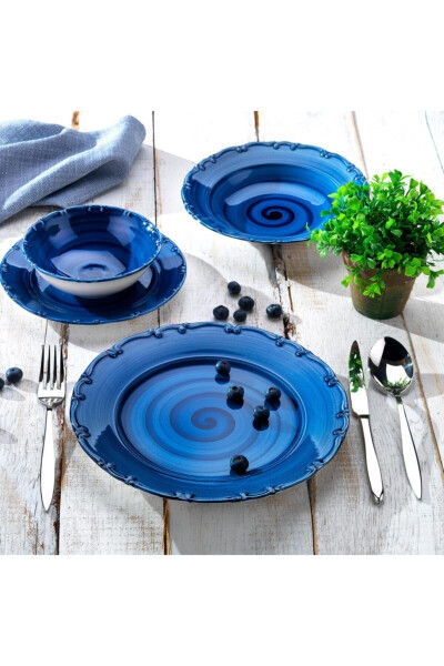 Liana Dinner Set - 24 Pieces - Blue - 1