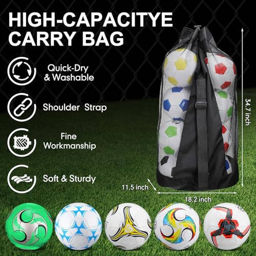 Libima 13 Pcs Soccer Ball Bulk 10 Pcs Size 5 Soccer Ball with 2 Pump Deflated and Carry Bag Youth Soccer Ball Operation Soccer Training Gift - 3