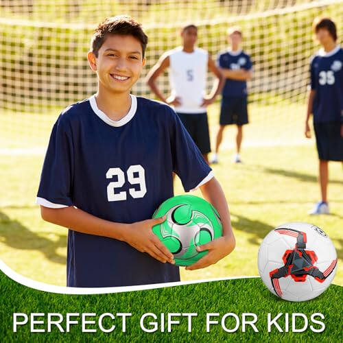 Libima 13 Pcs Soccer Ball Bulk 10 Pcs Size 5 Soccer Ball with 2 Pump Deflated and Carry Bag Youth Soccer Ball Operation Soccer Training Gift - 7