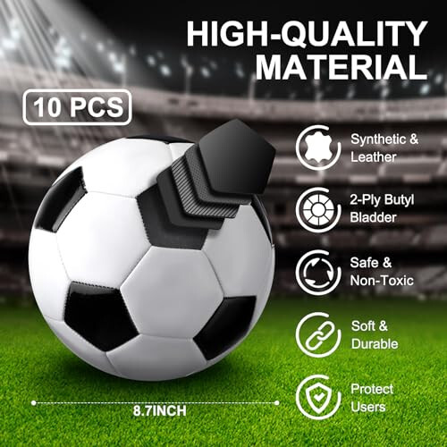 Libima 13 Pcs Soccer Ball Bulk 10 Pcs Size 5 Soccer Ball with 2 Pump Deflated and Carry Bag Youth Soccer Ball Operation Soccer Training Gift - 2