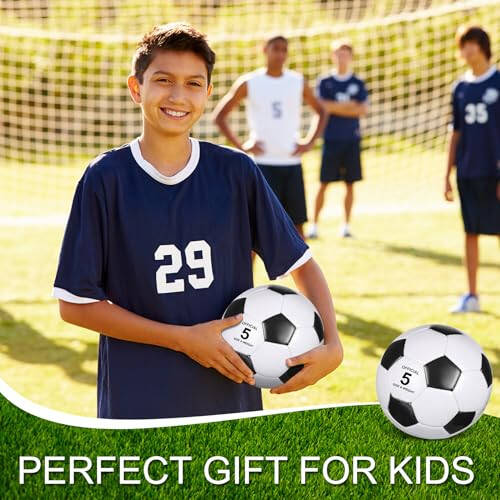 Libima 13 Pcs Soccer Ball Bulk 10 Pcs Size 5 Soccer Ball with 2 Pump Deflated and Carry Bag Youth Soccer Ball Operation Soccer Training Gift - 7