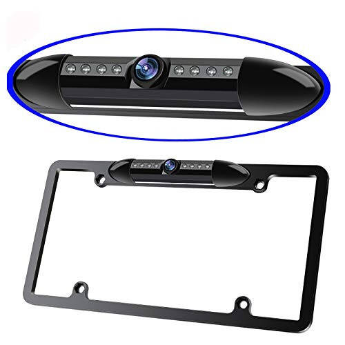 License Plate Frame Backup Camera Night Vision Car Rear View Camera with 8 Bright LEDs 170° Viewing Angle Waterproof Backup Camera Vehicle Universal Reversing Assist Security - 1