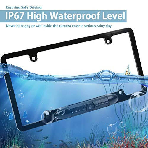 License Plate Frame Backup Camera Night Vision Car Rear View Camera with 8 Bright LEDs 170° Viewing Angle Waterproof Backup Camera Vehicle Universal Reversing Assist Security - 4