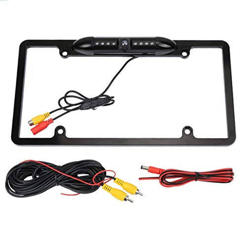 License Plate Frame Backup Camera Night Vision Car Rear View Camera with 8 Bright LEDs 170° Viewing Angle Waterproof Backup Camera Vehicle Universal Reversing Assist Security - 6