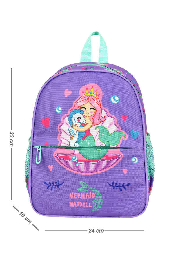 Licensed Mermaid Patterned Kindergarten Nursery Preschool Children Backpack - 7