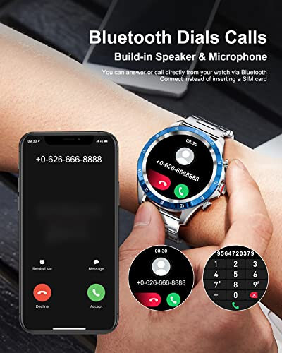 LIGE Erkaklar uchun Aqlli Soatlar, 1.32“ Bluetooth Qo'ng'iroqlari/Xabarlarni Yuborish Xususiyatiga Ega Aqlli Soat, 20 Sport Rejimlari Qon Bosimi/Yurak Urishi Kuzatuvchisi IP67 Su o'tkazmaydigan Ko'k Erkaklar Aqlli Soati Android iOS Telefonlar uchun - 2