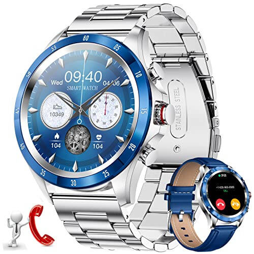 LIGE Smart Watches for Men, 1.32“ Smart Watch with Bluetooth Calls/Message Push, 20 Sport Modes Blood Pressure/Heart Rate Tracker IP67 Waterproof Blue Mens Smartwatch for Android iOS Phones - 1