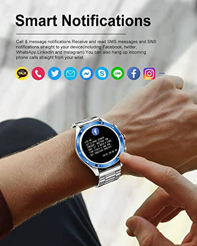 LIGE Smart Watches for Men, 1.32“ Smart Watch with Bluetooth Calls/Message Push, 20 Sport Modes Blood Pressure/Heart Rate Tracker IP67 Waterproof Blue Mens Smartwatch for Android iOS Phones - 3