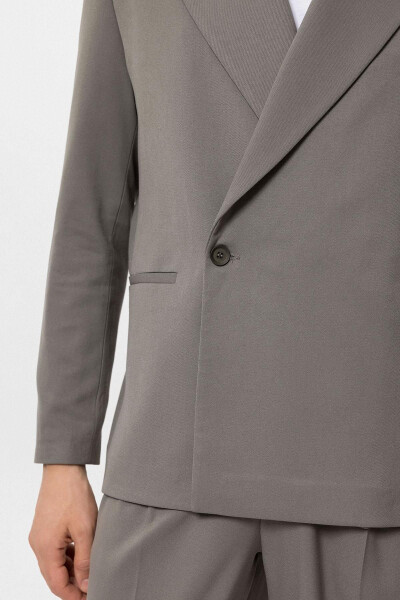 Light Khaki Double-Breasted Flap Pocket Men's Blazer Jacket - 14