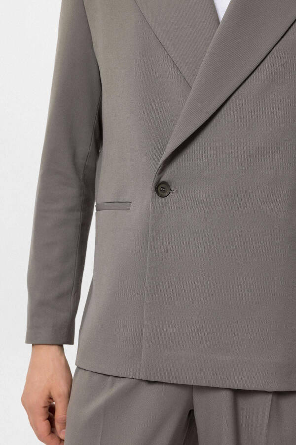 Light Khaki Double-Breasted Flap Pocket Men's Blazer Jacket - 6