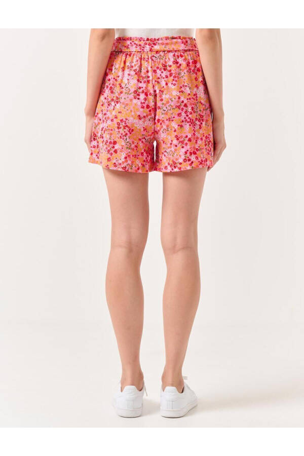 Light Pink High Waisted Floral Shorts - 18