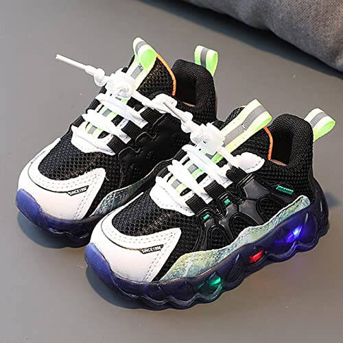 Light Up Athletic Running Shoes for Boys Girls Lightweight Soft Sole Sport Shoes Breathable Casual Walking Shoes - 2