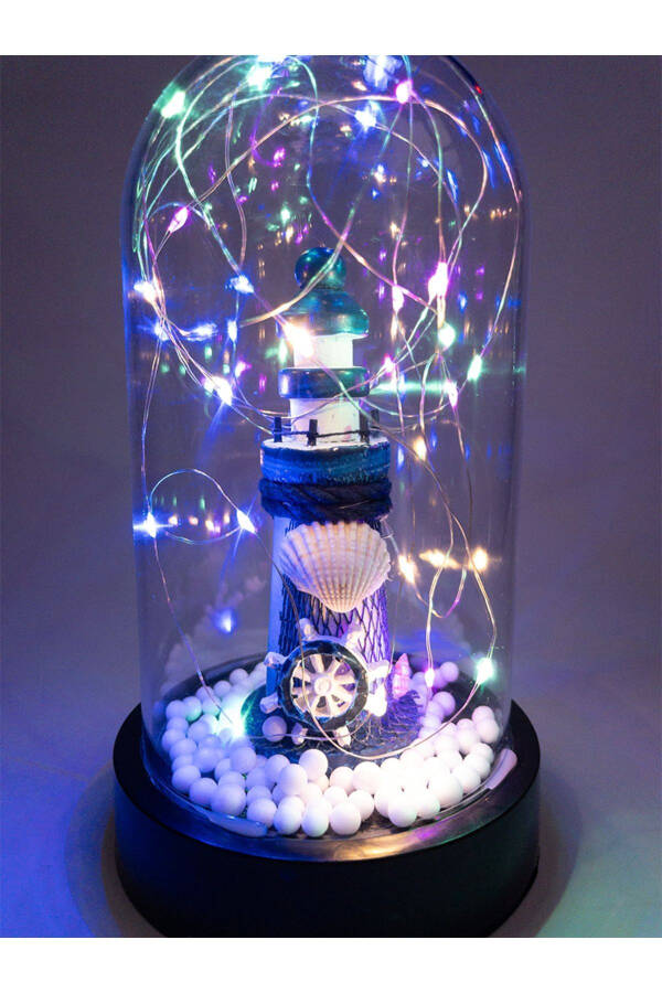 Lighthouse in a Glass Dome with RGB LED Light Decorative Lamp, Birthday Gift for Friend or Lover - 16