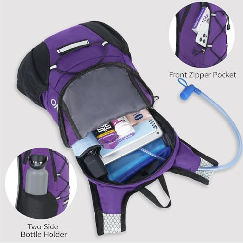 Lightweight Hydration Backpack, Running Backpack with 2L Water Bladder, Hydro Water Daypack for Cycling Hiking Rave for Men Women - 3