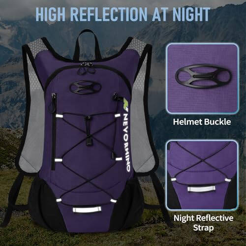 Lightweight Hydration Backpack, Running Backpack with 2L Water Bladder, Hydro Water Daypack for Cycling Hiking Rave for Men Women - 5