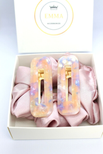 Lila Mother-of-Pearl 2-Piece Hair Clip Set -Premium Makeup and Skincare Clip-Gift Accessory - 7