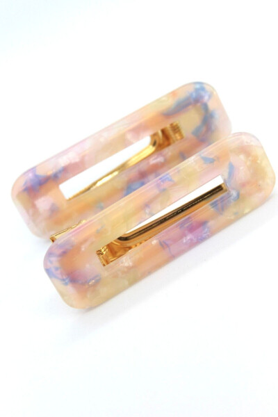 Lila Mother-of-Pearl 2-Piece Hair Clip Set -Premium Makeup and Skincare Clip-Gift Accessory - 1