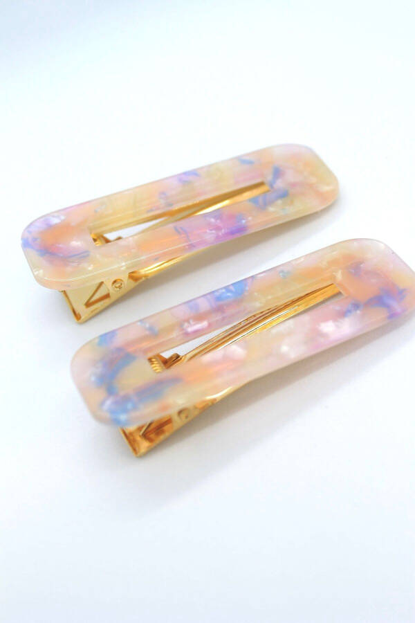 Lila Mother-of-Pearl 2-Piece Hair Clip Set -Premium Makeup and Skincare Clip-Gift Accessory - 3