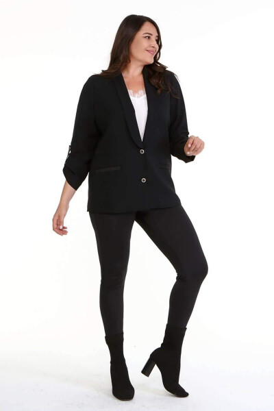 Lined Blazer Jacket with Epaulets - 4