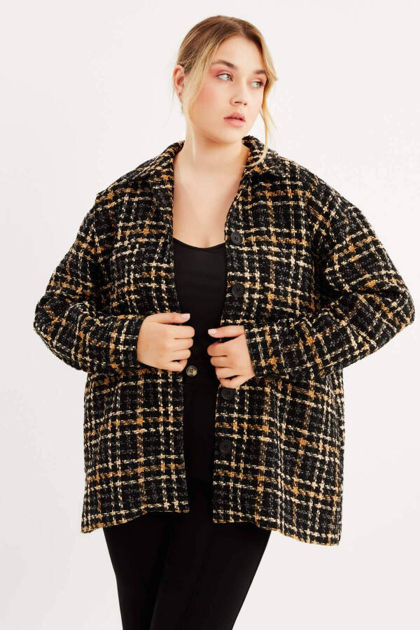 Lined Plaid Tweed Jacket - 1