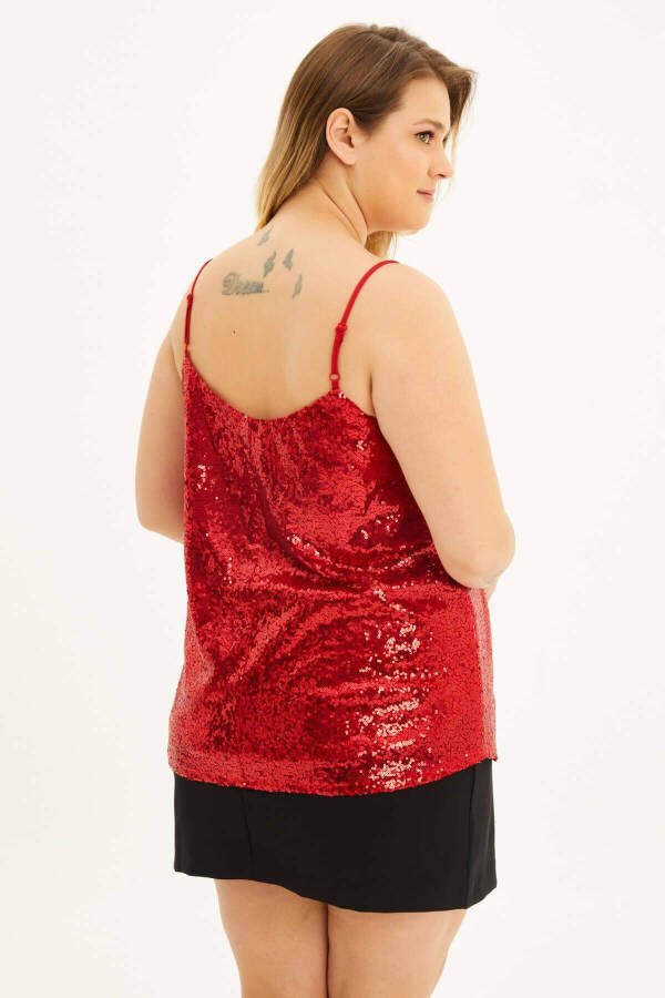 Lined Strapless Sequin Blouse - 3