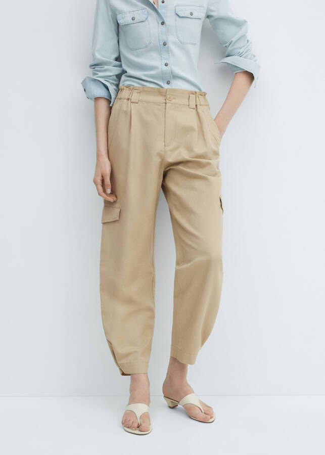 Linen Cargo Pants - 5