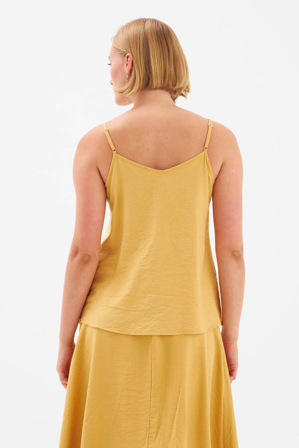 Linen Strapless Blouse - Saffron - 6