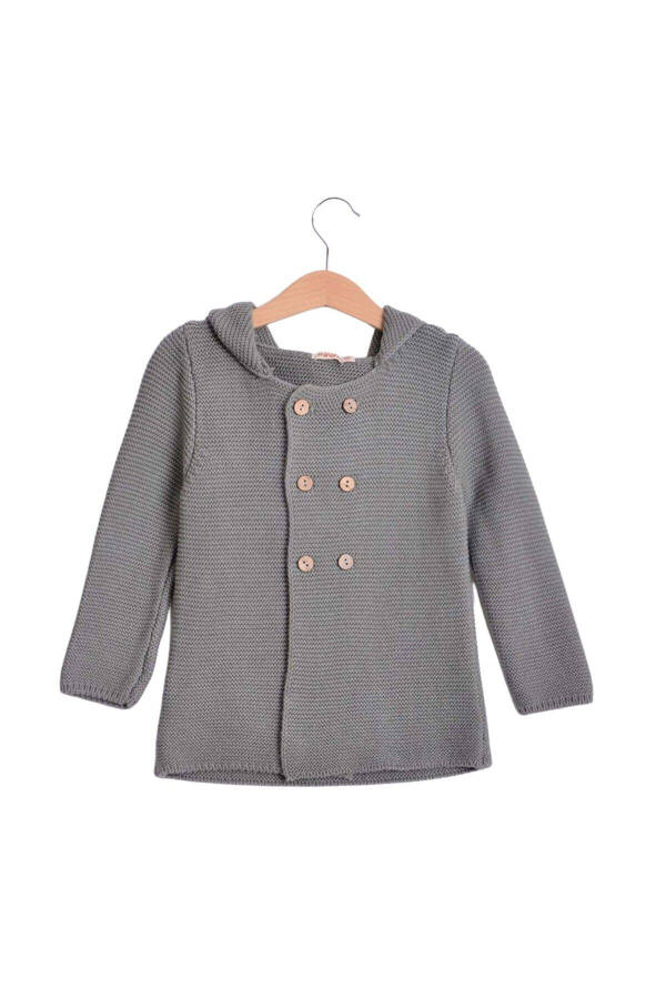 Links Hooded Baby Boy Hoodie Khaki Grey - 1