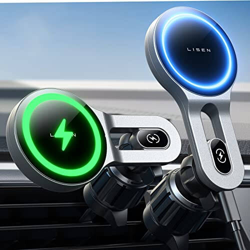 LISEN for 15W MagSafe Car Mount Charger, iPhone Wireless Car Charger Ultra Magnetic 2024 New Car Phone Holder Mount, Long Arm Car Phone Mount Charger Vent Fit iPhone 15 Pro Max 14 13 12 MagSafe Case - 1