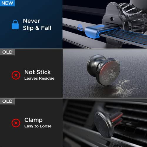 LISEN Magnetic Phone Holder for Car, 6 Strong Magnets, Compatible with All Smartphones & Tablets - 3