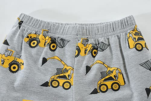 Little Boys Pajamas 100% Cotton Fire Truck Sleepwear Baby Boy 4 Pcs Summer Pjs Kids Short Sets Toddler Jammies Clothes - 46