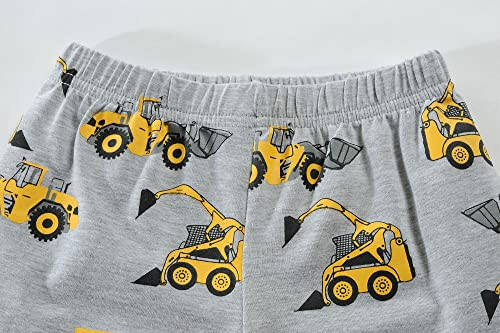 Little Boys Pajamas 100% Cotton Fire Truck Sleepwear Baby Boy 4 Pcs Summer Pjs Kids Short Sets Toddler Jammies Clothes - 39