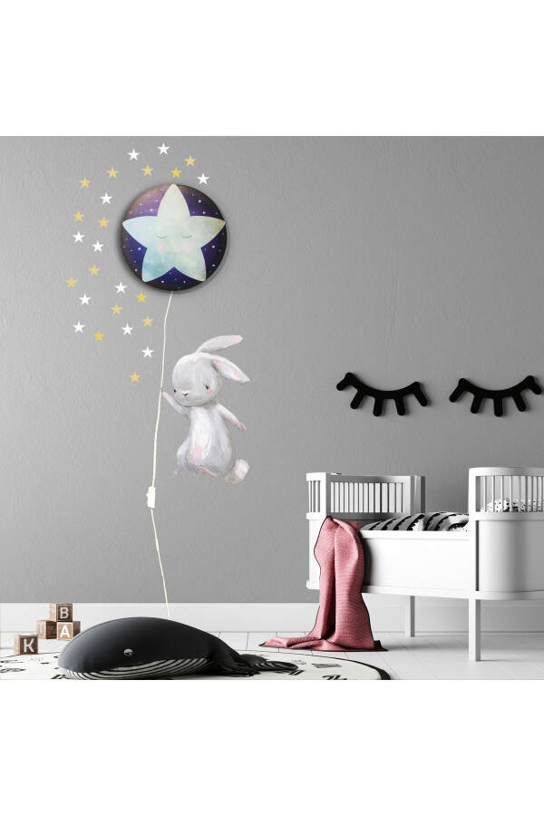 Little Sleepy Star and Rabbit Moon Light Baby Kids Bedroom Wall Decoration Model 003 - 1