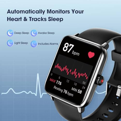 LIVIKEY Smart Watch, Fitness Tracker with Heart Rate Monitor, Blood Oxygen, Sleep Tracking, 41mm Smartwatch Waterproof with Pedometer for Women Men Watch Compatible with Android iOS Phones - 2