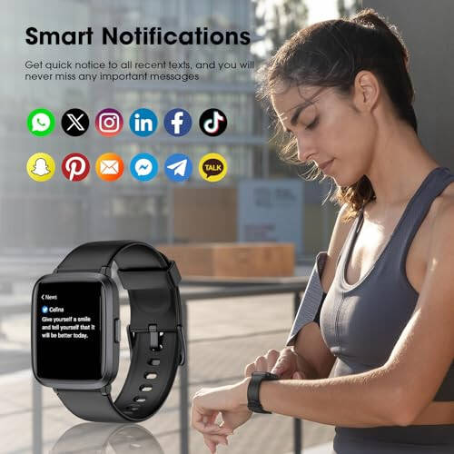 LIVIKEY Smart Watch for Men Women, Fitness Tracker with Heart Rate Monitor, Blood Oxygen, Blood Pressure, Sleep Monitor, 50 Meters Waterproof Smartwatch with Pedometer for iOS and Android Phones - 5