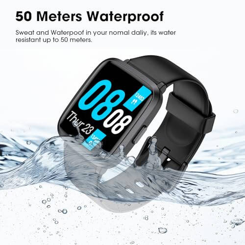 LIVIKEY Smart Watch for Men Women, Fitness Tracker with Heart Rate Monitor, Blood Oxygen, Blood Pressure, Sleep Monitor, 50 Meters Waterproof Smartwatch with Pedometer for iOS and Android Phones - 7