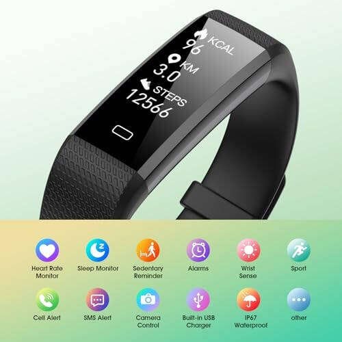 LIVIKEY Yurak Urishi Monitori bilan Fitness Tracker Soati, Pedometr bilan Qadam Sanash Aktivligi Trackeri va Uyqu Monitori, Kaloriya, Ayol va Erkaklar uchun Android va iOS bilan Mos keladigan Qadamni Kuzatish - 2