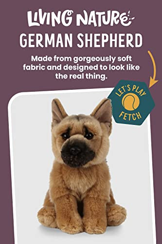 Living Nature German Shepherd Stuffed Animal | Fluffy Dog Animal | Soft Toy Gift for Kids | 8 inches - 8