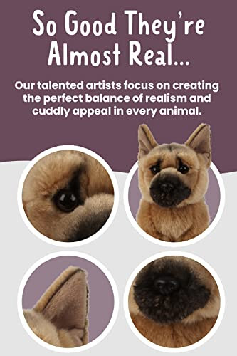 Living Nature German Shepherd Stuffed Animal | Fluffy Dog Animal | Soft Toy Gift for Kids | 8 inches - 9