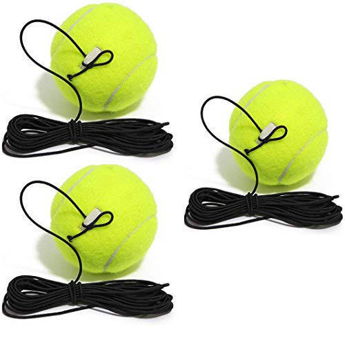 LIYUANBAIHUO 3 Pcs Tennis Training Ball with String, Tennis Trainer Balls Self Practice and Tennis Trainer Replacement Tool, Ideal for Indoor and Outdoor Tennis Practice - 1